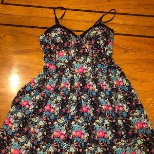 floral spaghetti strapped dress